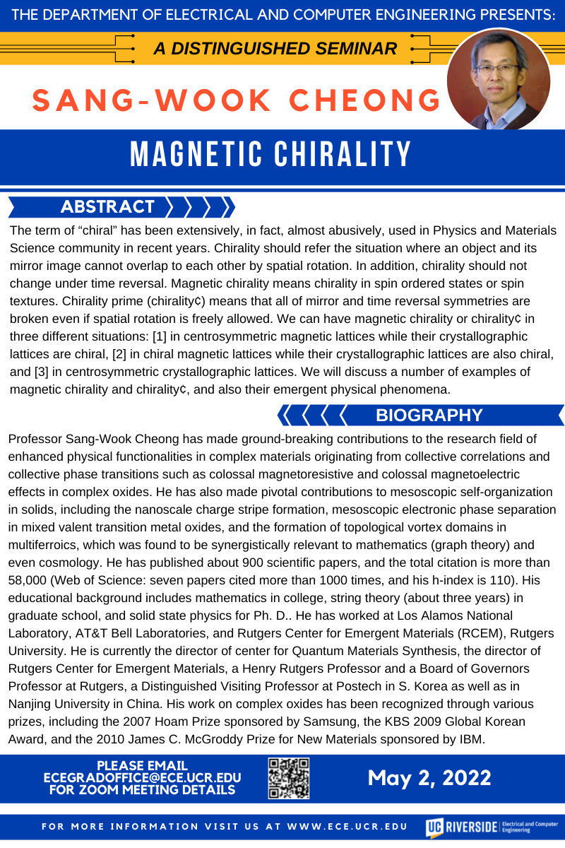 Distinguished Colloquium by Sang-Wook Cheong