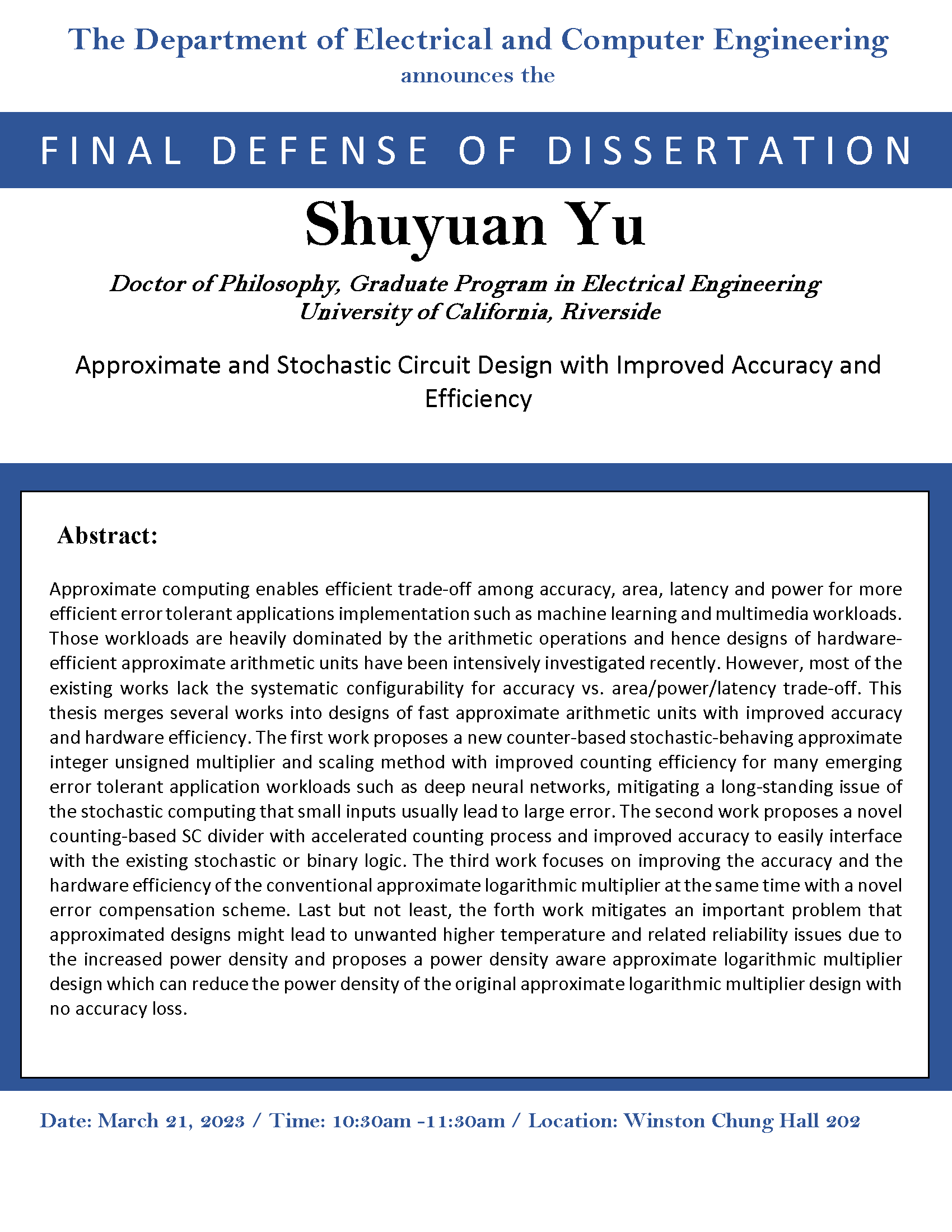 Shuyuan Yu
